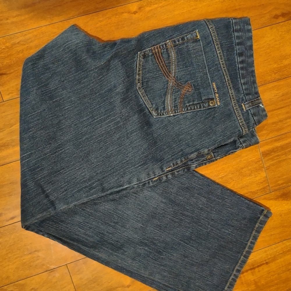 Women's DKNY dark blue, straight jeans 22W